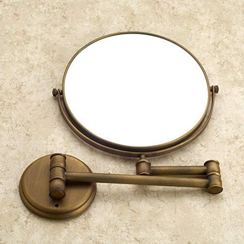 Miroir de courtoisie rétractable mural double face pour salle de bain