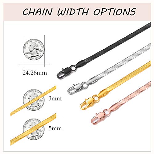 Gold Snake Chain Choker Necklace Women 12Inch+9Cm Chic Choker Chain Layered Necklace Flat Chain #TOP6