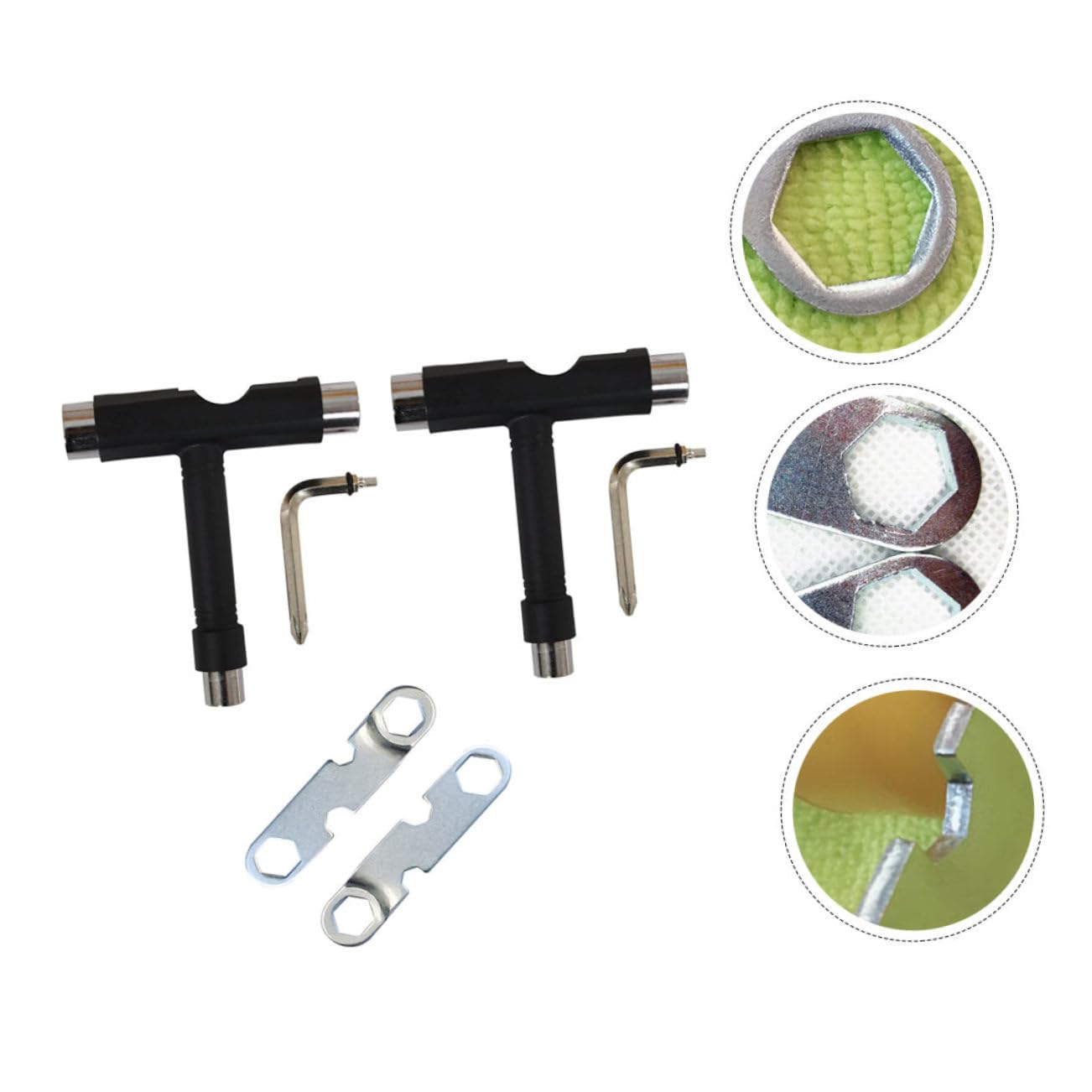 Abaodam 4 Pcs Clé Allen pour Patin Outils de Skate Outil en T Portable pour Skateboard Compact Design pour Skatepark Garçon et Filles et Adolescents
