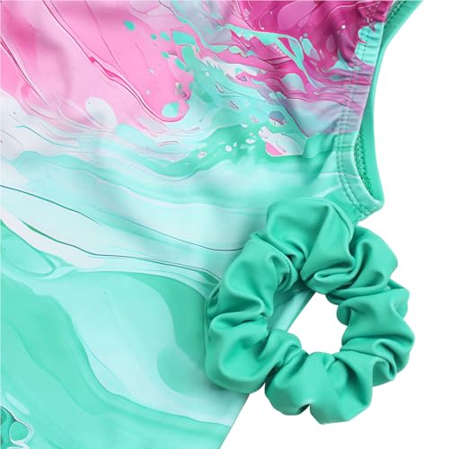 Image of MODAFANS Leotards for Girls Gymnastics with Shorts Dance unitards Tumbling Biketards with Hair Scrunchie for3-13T