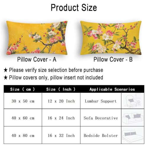 Fundas cojines rectangular para cama y sofás pack de 2 fundas de almohadas amarillas 40x80 6