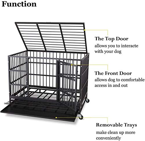 ITORI 48 inch XXL Heavy Duty Indestructible Dog Crate, Dog Cage Kennel Crate and Playpen for Training Large Dog Indoor… - Image 5