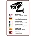'Plaque "Attention Surveillance vidéo en plusieurs langues en aluminium/Dibond 200 x 300 mm – 3 mm d'épaisseur