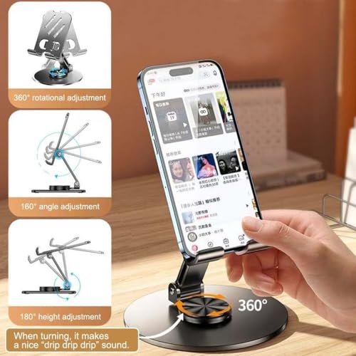 Image of Velo Mobile Stand for Desk, Anti Slip, 360 Rotatable, Extendable, Adjustable Phone Holder for Table, Office, Home, Study, Foldable Portable Phone Stand Compatible with All Mobile Phones
