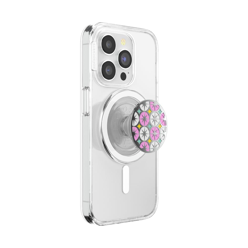 PopSockets Impugnatura per telefono per MagSafe con cavalletto, supporto magnetico, parte superiore sostituibile, presa sicura per custodie MagSafe per iPhone e tablet – carta da parati atomica