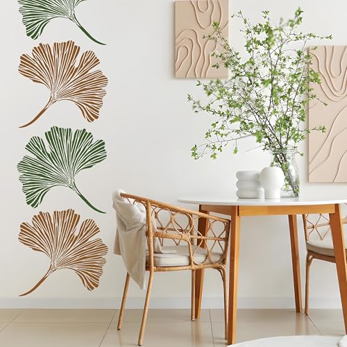 Image of Metal Leaf Pack of 2 Stencil for Wall Painting Home DIY Reusable Wall Stencil Design for Wall Decoration (16-inch x 24 inch) - Combo of 2
