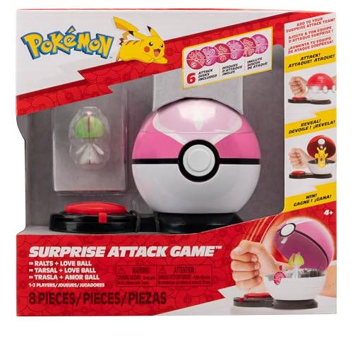 Pokémon PKW3722 Surprise Attack Game - Trasla con Sympaball, Figura Oficial con Pelota