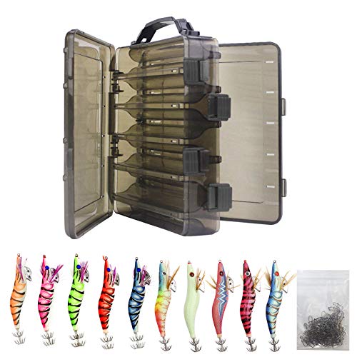 エギルアー エギング釣り エギセット イカ タコ エギルアー ルアーケース 100本スナップ付 爆釣10色 10本3.5号