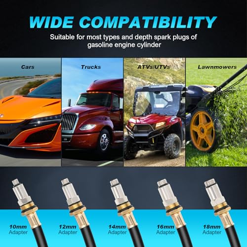 image for Nilight Engine Compression Tester Kit, 11 PCS with Spark Plug Tester, 