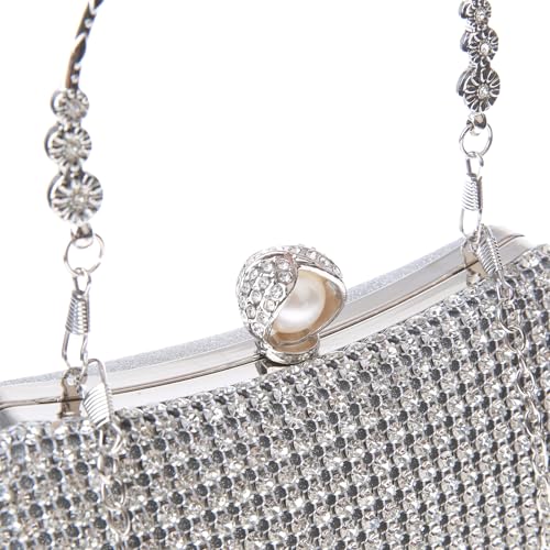 Image of Women's Sparkly Rhinestone Clutch Purse Evening Shoulder Bag