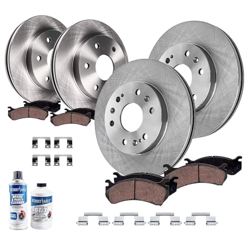 Image of Detroit Axle - Brake Kit for Chevrolet Suburban 1500 Avalanche Tahoe | GMC Yukon XL 1500 Cadillac Escalade EXT ESV, Disc Brake Rotors Ceramic Brake Pads Replacement