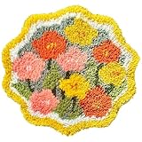 MeoobkCraft Luminous Bloom for Latch Hook Kits for Adults Kids Beginners Sunflower Pre-Printed Latch Hook Rug Kits Embroidery Cross-Stitch for Home Home Decoration 19.7 x 19.7in