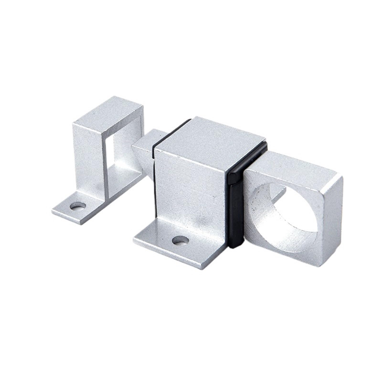 Gate Bolt Aluminum Alloy Door Bolt Latch Security Automatic Window Gate Spring Bounce Lock Spring-Loaded Pin(Silver)