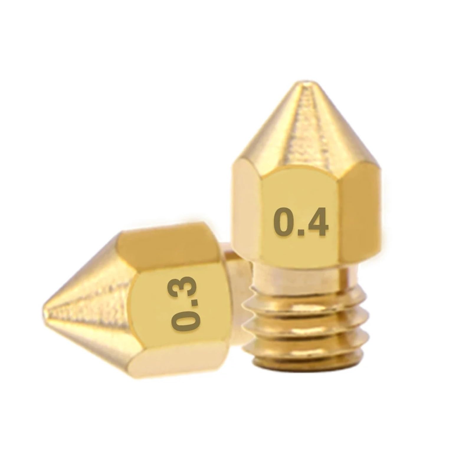 Ugello MK8 in ottone per filamento 1, 75 mm, compatibile con Creality | Ugello estrusore 0,3/0,4/0,5/0,6/0,8/1,0 mm per stampanti 3D Ender 3, Ender 5 e CR-10(0.3mm,50pcs)