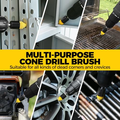 Holikme 6Pack Drill Brush ，Extended Long Attachment Set All Purpose for Crevice Cleaning Brush,Bathroom, Grout, Floor, Tub, Shower, Tile, Kitchen and Car，Corner