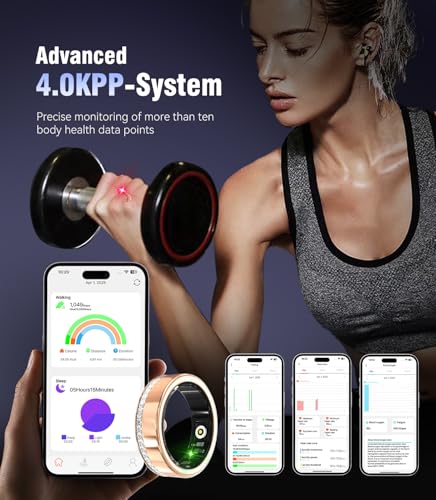 Image of 8 Gen Diamond Smart Ring and Wireless Charging Case [Industry Rank 1-0 Measurement Error] 2026 Smart Ring for Women - Advanced Health Tracker for Wellness and Activity Tracking, Gold 8#