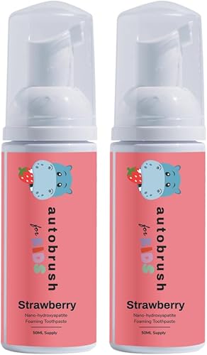 Miniatura 11 de autobrush Pasta dental espumosa con flúor para niños, sabor a fresa, blanqueamiento y limpieza profunda, apta para viajes, anticavidad (paquete de 2)