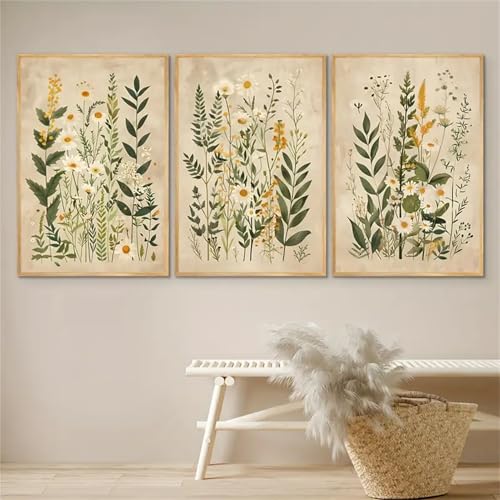 Poster floral moderne pour salon lot de 3 affiches décoration de chambre à coucher - 2