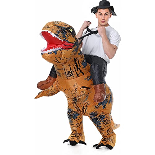 CIBES Costume da T rex Costume da Dinosauro Gonfiabile Costume da Dinosauro per Adulti Costume da Intrattenitore Gonfiabile (A)