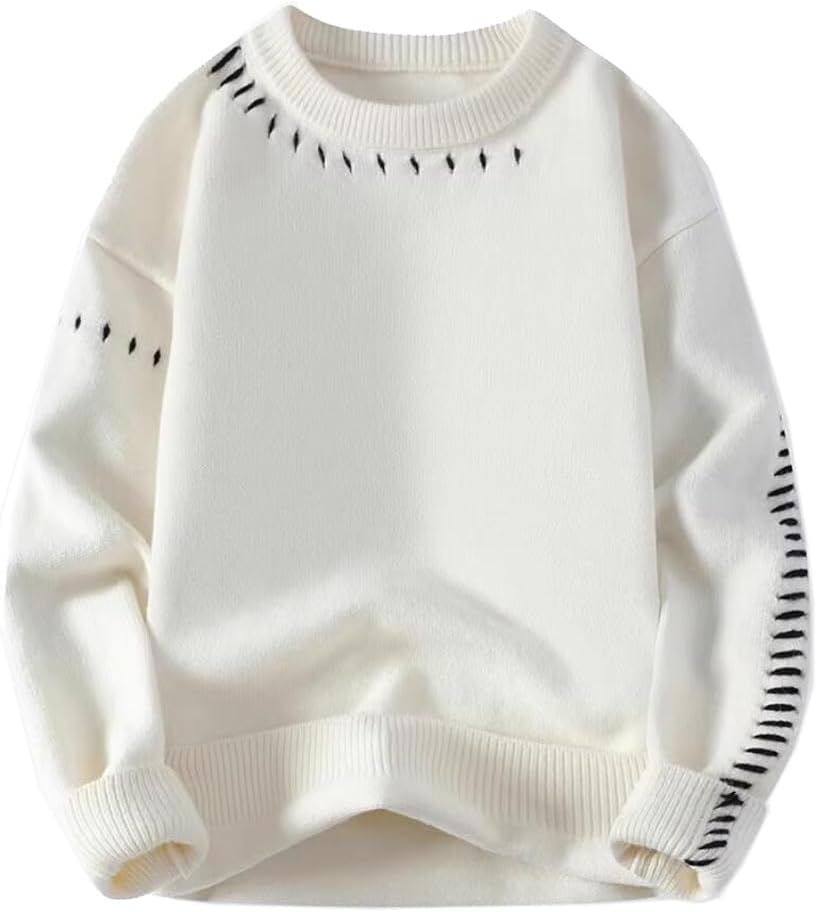 Gerrit 暖かいベースアを備えたティーンエイジャー向けのセーターメンズルーズで怠惰な冬用ニットセーター (Color : A,