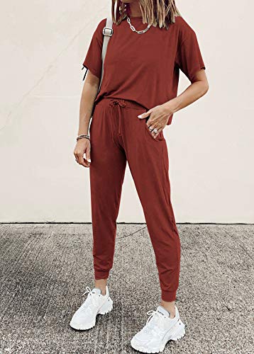 PRETTYGARDEN Women's Two Piece Sets 2025 Summer Spring Jogger Pants Travel Vacation Lounge Outfits Airplane Matching Clothes
