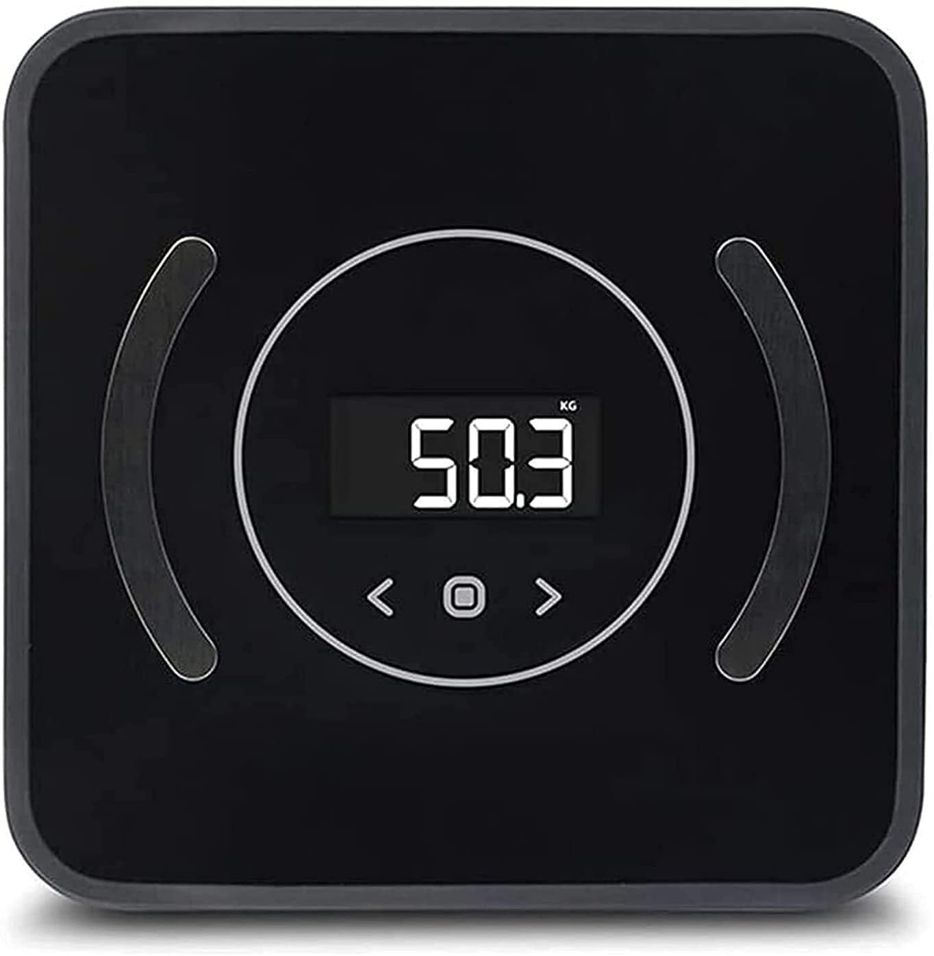 Waga ciała, waga łazienkowa, cyfrowa waga elektroniczna z technologią Step-On, szkło hartowane 6 mm, łatwy do odczytania podświetlany wyświetlacz LCD, 181 kg, czarna