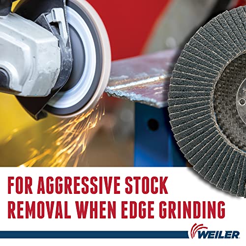 Image of Weiler 51120 4-1 /2 inch Tiger Paw Abrasive Flap Disc, Angled (Ty29), Phenolic Backing, 60Z, 7 /8 inch Arbor Hole (Pack of 10)
