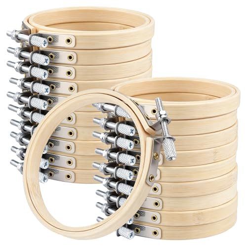 Aros de bordado de 8 cm mini anillo de punto de cruz ajustable para manualidades de costura 20 piezas