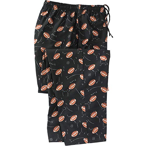 KingSize Men's Big & Tall Flannel Novelty Pajama Pants - Big - XL, Football Pajama Bottoms