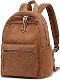 Mini mochila feminina resistente à água pequena bolsa de ombro para mulheres adultas crianças viagens escolares, veludo cotelê marrom, Mini, Mochilas Daypack
