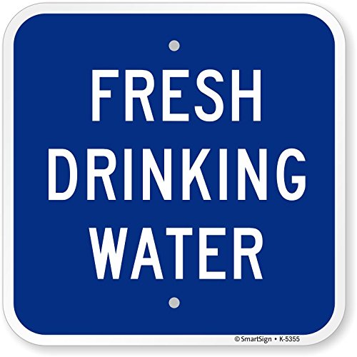 Panneau eau potable fraîche SmartSign en aluminium réfléchissant 3M de 30,5 x 30,5 cm