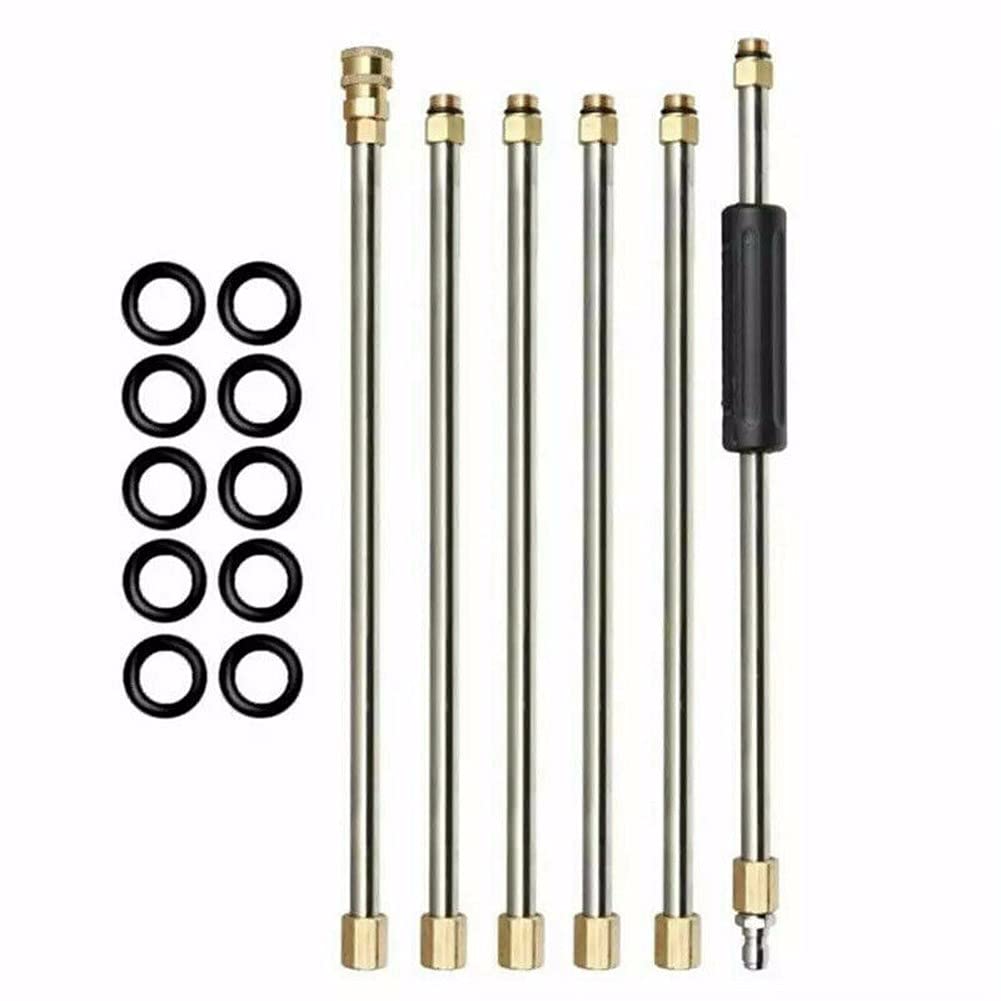 6 pz rondella di pressione Extension Wand, lancia a spruzzo in acciaio inox per lavaggio auto pressione sostituzione lancia potenza rondella accessori per auto casa finestra parete pulizia