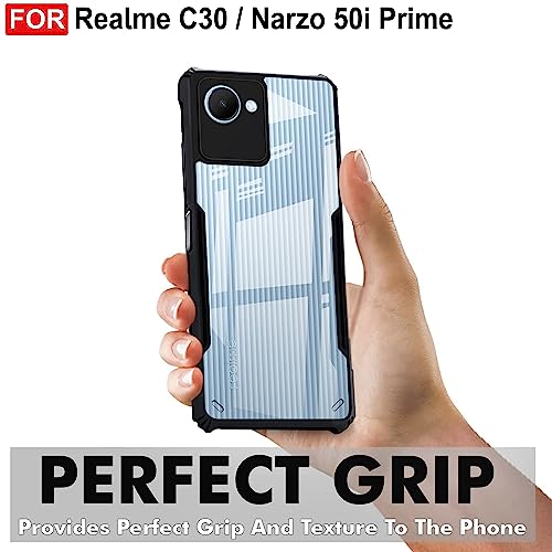 Image of Zapcase Back Case Cover for Realme C30 / Realme Narzo 50i Prime | Compatible for Realme C30 / Realme Narzo 50i Prime Back Case Cover | Clear Case with Camera Protection | (TPU + PC | Matte Black)