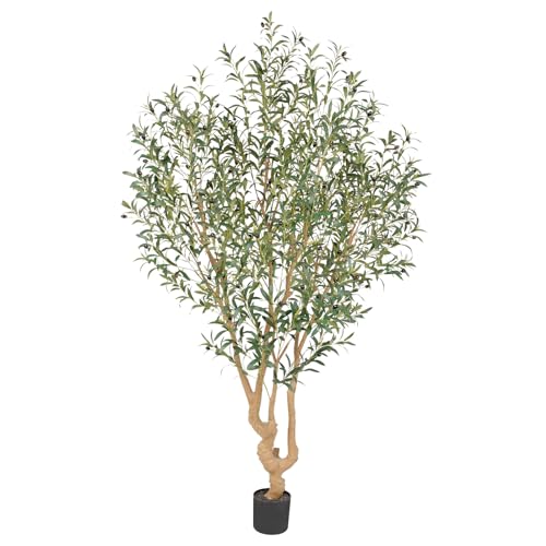 Nafresh Majestic Faux Olive Tree 7 feet &ndash; Artificial Olive Tree Indoor & Outdoor with Lifelike...