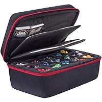 SIQUK Würfeletui kompatibel mit DND Würfel Set, Tischspiele Würfel Fall und Würfel Rollen Tablett Würfeltablett Würfelschale RPG Fall Veranstalter DND Organizer, Rot