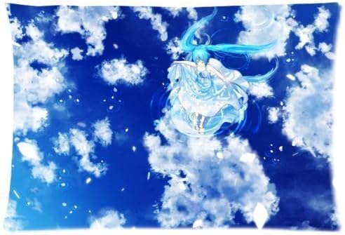 Cotton Polyester Decorative Throw Pillow Cover Cushion Case Pillow Case,one side Pretty anim girl walking in the air