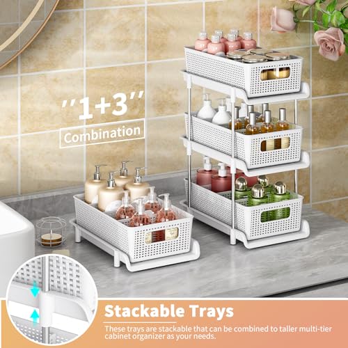 Rikojuxi Bathroom Organizer With Dividers, 2Pcs 2 Tier Stackable Under Sink Organizers And Storage Cabinet Organizers For Bathroom Kitchen Pantry Organization And Storage thumb #4