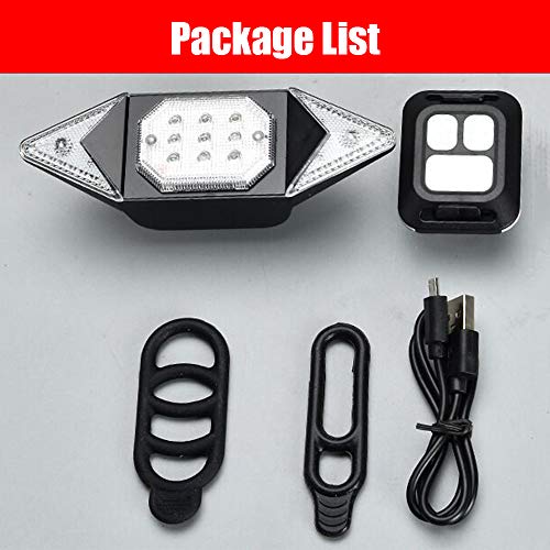 mewmewcat Luz traseira de bicicleta com controle remoto sem fio recarregável luz traseira de bicicle