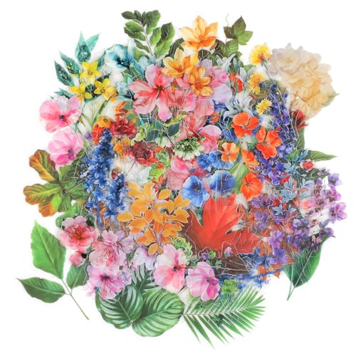 200 autocollants de fleurs, autocollants de plantes en PET transparent, autocollants de fleurs auto-adhésifs, adaptés aux albums, au bricolage d'agenda, aux...