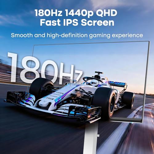 Image of Amzfast 24 Inch Gaming Monitor 180Hz QHD 2k 2560 x1440p Monitor, 1ms G-SYNC Compatible,Built-in Speakers,96% DCI-P3,HDR10, Height Adjustable, IPS Monitor with HDMI 2.0 x 2 & DP 1.4 x 2, AMZG24F6Q