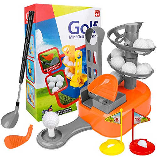 LOYO Kids Golf Clubs Set - Toddler-Golf-Clubs Outdoor Lawn Sport Toys, Golf Balls Play Set with Training Golf Balls & Clubs Equipment, Gift for Preschool Boys Age 4, 5, 6, 7, 8