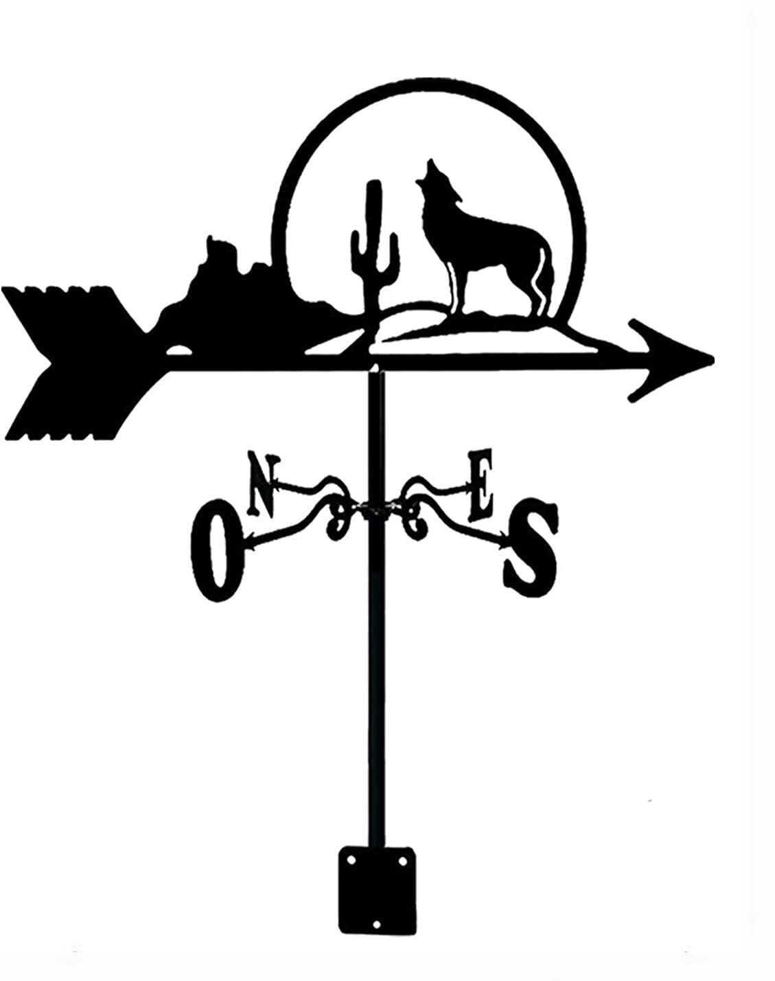 WIQUYBML Metal Weathervane Wind Indicator Vane Measutool for Home Garden Roof Farm