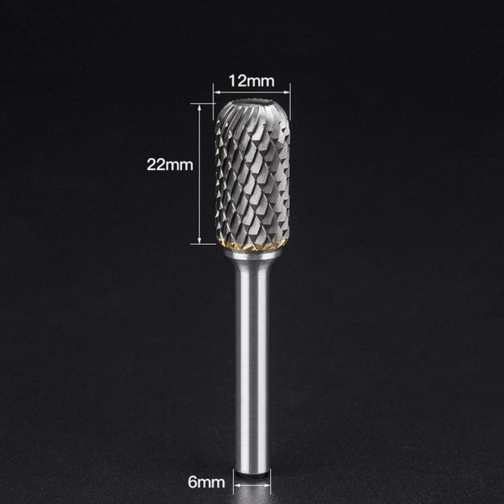 1- teiliger Fräser aus massivem Hartmetall-Wolframstahl, 6-mm- Schaft, elektrischer Schleifkopf Metall Typ W, Polierwerkzeug, WX1222M06