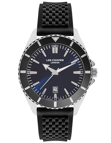 Reloj Lee Copper para caballero correa de silición color negro LC07361.391, Negro, Moderno Reloj Lee Copper para caballero correa de silición color negro LC07361.391, Negro, Moderno