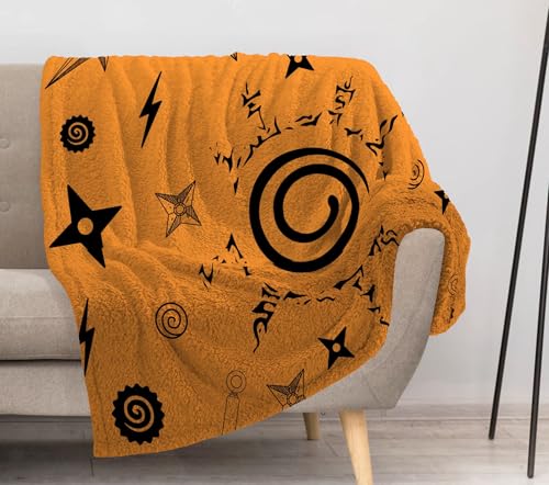 Allenjoy Japanese Orange Art Style Anime Blanket 57x50 - Soft Warm Throw Blankets for Couch Bed Living Room Home Office Bedroom Decor Gifts for Boys Girls Kids Teens Fans Washable