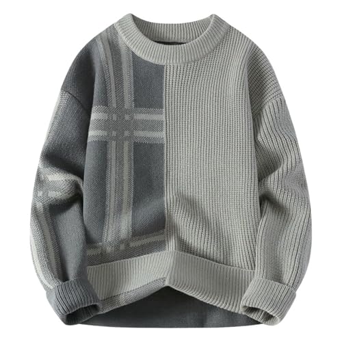 Pull décontracté en tricot homme pour automne et hiver col rond basique
