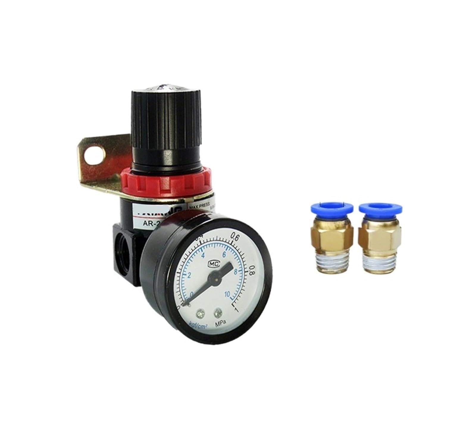 HYUJNAFZR AR2000 G1/4'' Control compressor pressure relief regulating valve with connector gauge and bracket