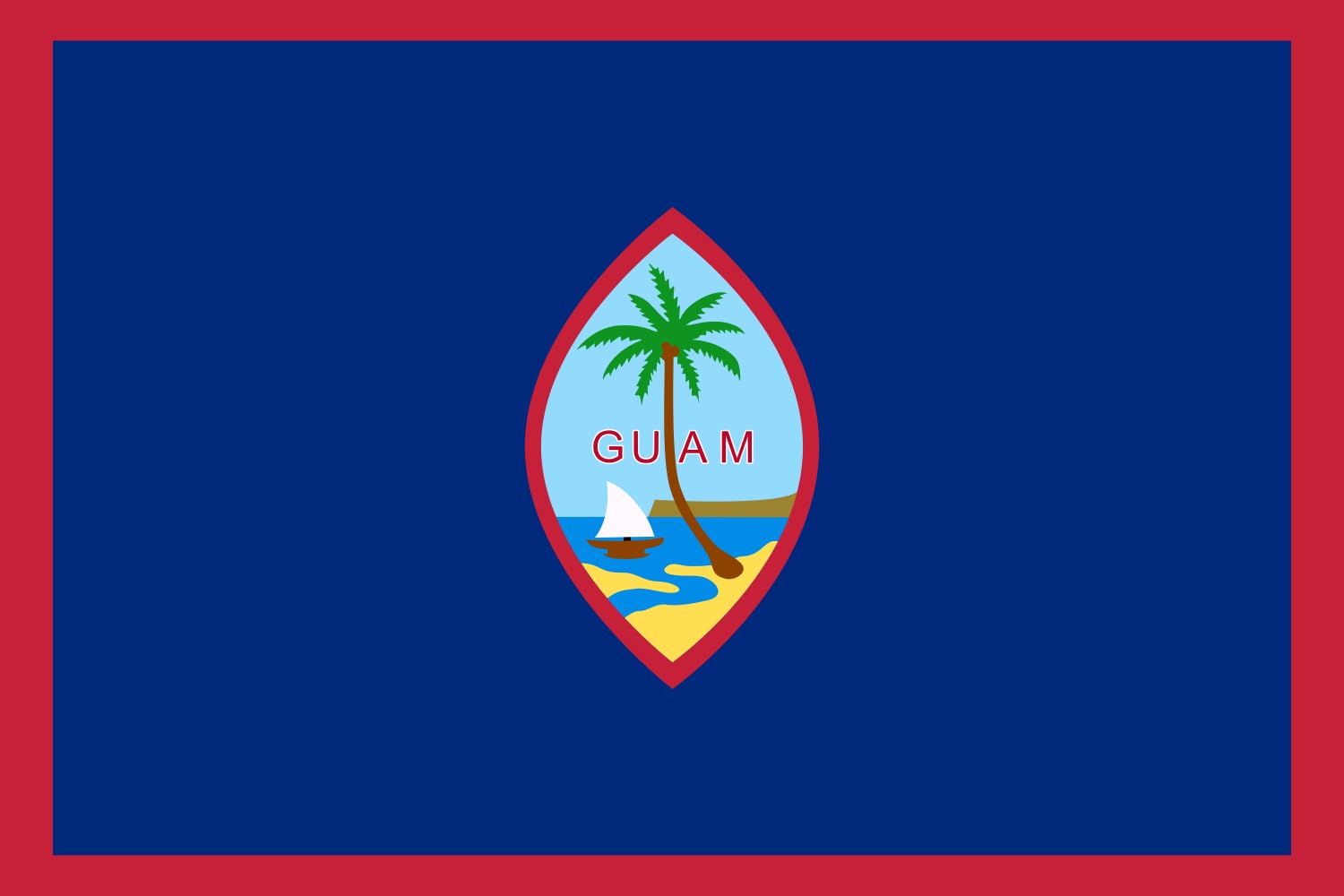 Drapeau Guam 120x180cm résistant aux intempéries pour grand mât de jardin