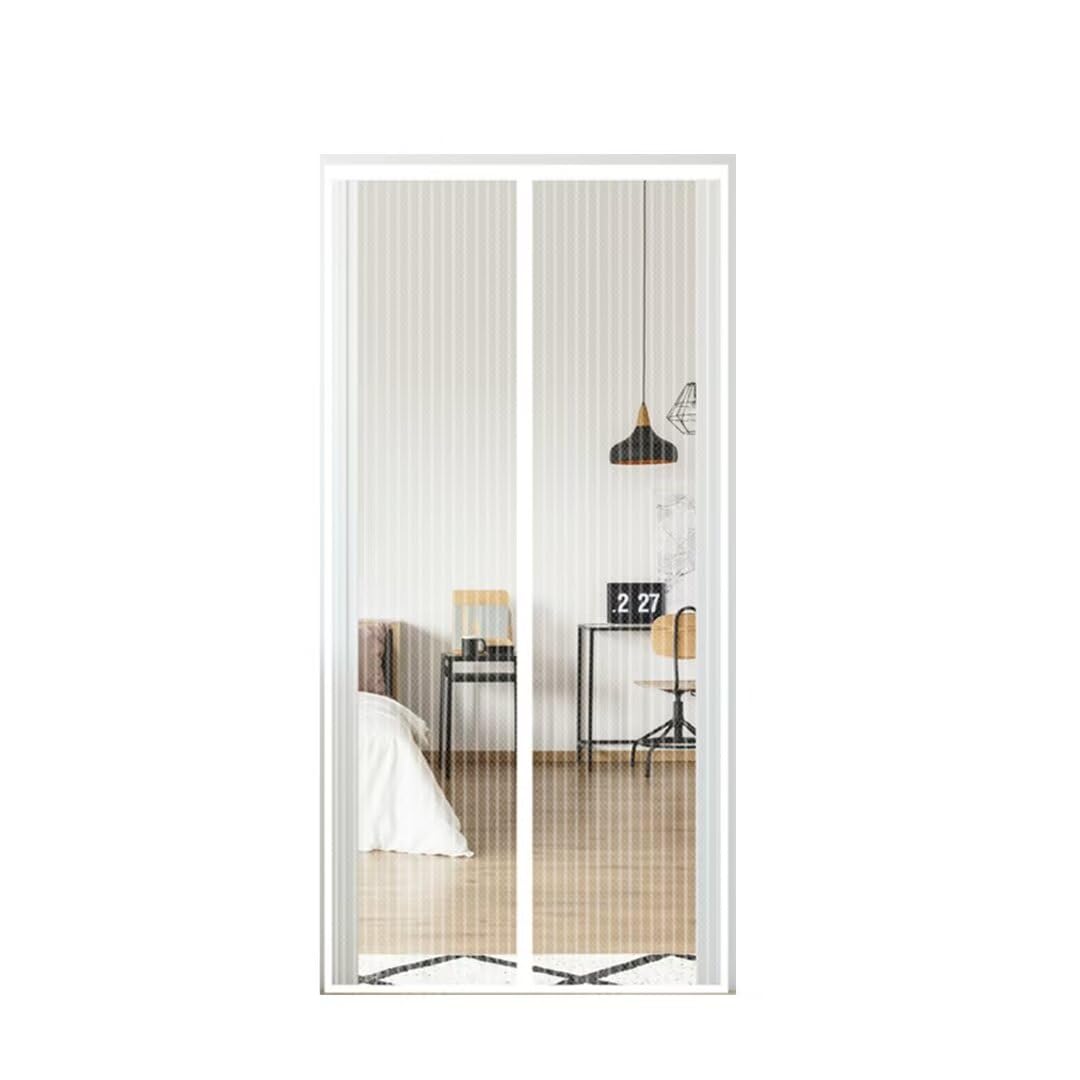 Moustiquaire Porte Fenetre, 120x245CM Rideaux, fermeture automatique, installation facile sans perçage, moustiquaires magnétiques pour entrées/balcons etc.(polyester, Blanc)