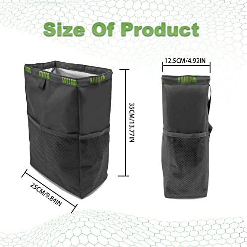 Image of KEVWR Waterproof Oxford Garbage Bag With 4 Storage Pockets, Hanging Car Trash Can, Foldable Leakproof Trash Bin, Portable Large Capacity Auto Organizer, Fit For Truck, SUV, Home, Office